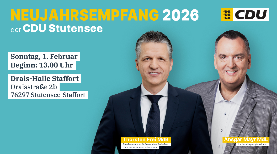 Einladung zum Neujahrsempfang mit Thorsten Frei MdB