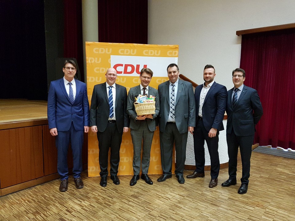 v.l.: Bernd Scholer, Alexander Scheidle, Daniel Caspary MdEP, Ansgar Mayr, Jonas Lindner und Lutz Schnthal