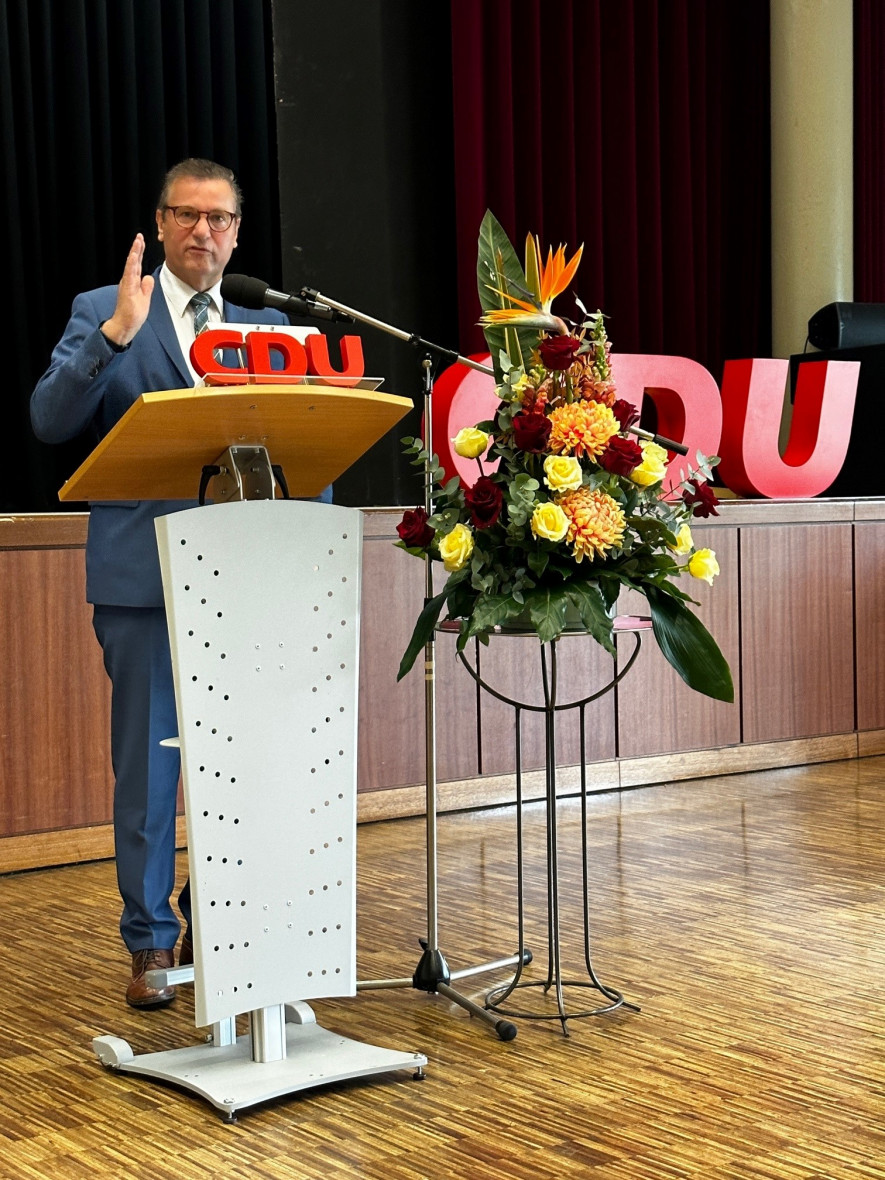Landwirtschaftsminister Peter Hauk MdL am Sonntag in der Stutenseer Festhalle